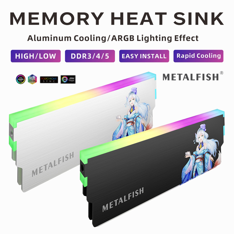 Ddr4 8Gb - METALFISH DRAM Kühlkörper 5V-3PIN ARGB DDR3