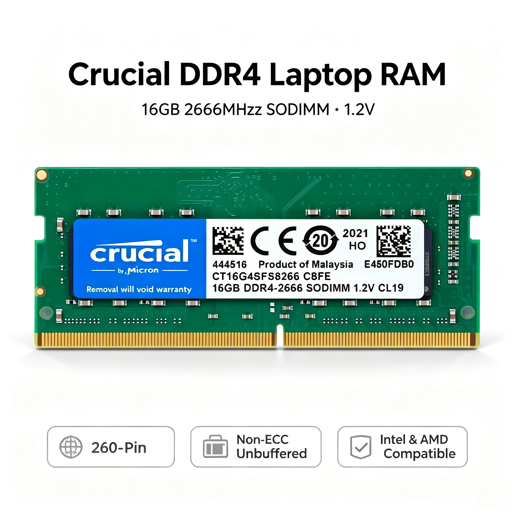Crucial 1PCS/2PCS DDR4 Laptop  – Ddr4 3200 16Gb Bewertung und Preis